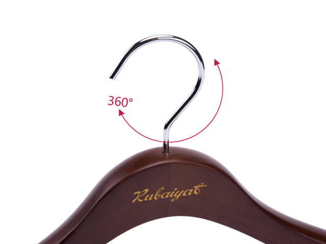 Deluxe Walnut Color Wooden Coat Hanger