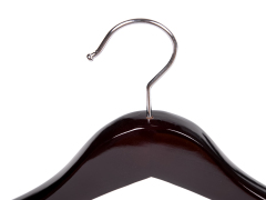 Deluxe Walnut Color Wooden Suit Hanger With A Wood Bar