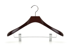 Deluxe Wooden Coat Suit Hanger With Clips