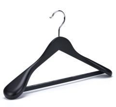 Black Color Wooden Clothes Hanger With Square Bar