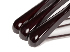 Deluxe Walnut Color Wooden Suit Hanger With A Wood Bar