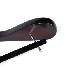 Mahogany Solid Wooden Clothes Hanger With Velvet Bar