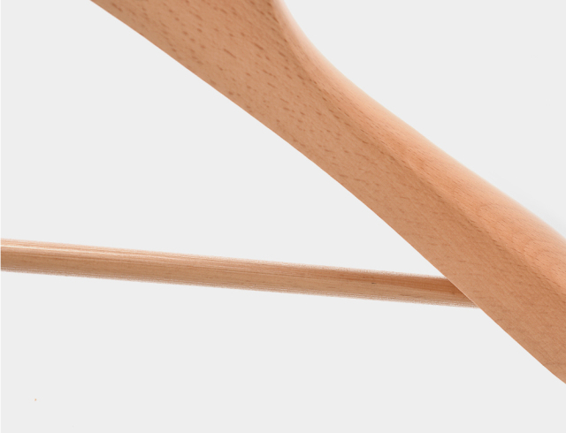 Deluxe Natural Color Wooden Coat Hangers With Bar