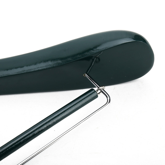 Deluxe Green Wooden Suit Hanger With Locking Bar