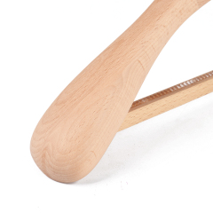 Deluxe Unpainted Natural Color Wooden Suit Hanger With Square Bar