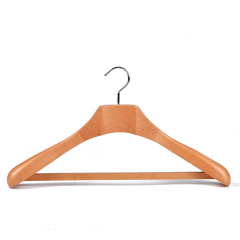 Deluxe Natural Color Wooden Suit Hanger With Square Bar