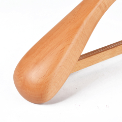 Deluxe Natural Color Wooden Suit Hanger With Square Bar