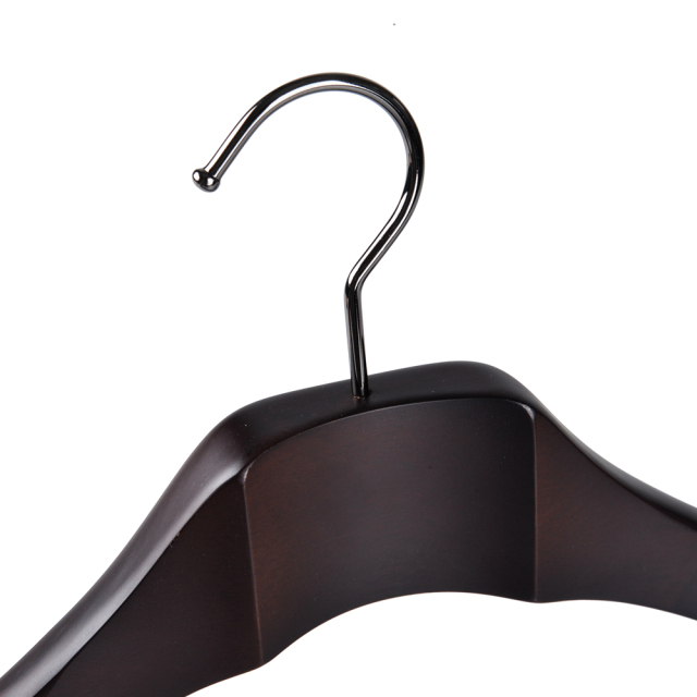 Deluxe Walnut Color Wooden Suit Hanger With Sliding Bar