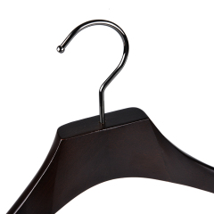 Deluxe Walnut Color Wooden Suit Hanger With Clips