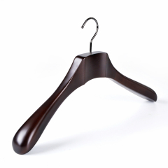 Deluxe Walnut Color Wooden Coat Hangers