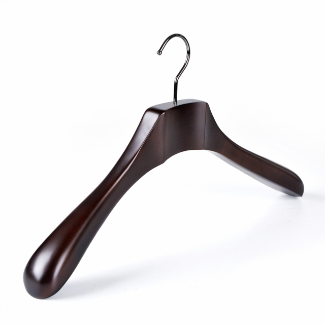 Deluxe Walnut Color Wooden Coat Hangers