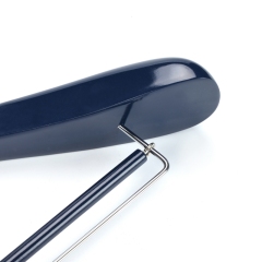 Deluxe Navy Blue Wooden Suit Hanger With Locking Bar