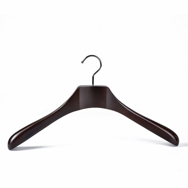 Deluxe Walnut Color Wooden Coat Hangers
