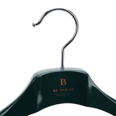 Deluxe Green Wooden Suit Hanger With Locking Bar