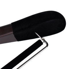 Deluxe Walnut Color Wooden Suit Hanger With Sliding Bar