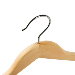 Durable and Slim Skirt Hangers Natural Wood with Metal Clip
