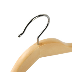 Premium Wooden Suit Hangers Smooth Natural With Shoulder Grooves and Pants Bar
