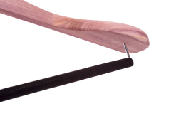 Cedar Wood Suit Coat Hanger With Brown Velvet Bar
