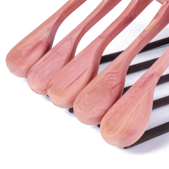 Cedar Wood Suit Coat Hanger With Brown Velvet Bar