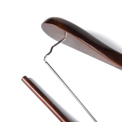 Retro Color Wooden Clothes Hangers With Locking Bar