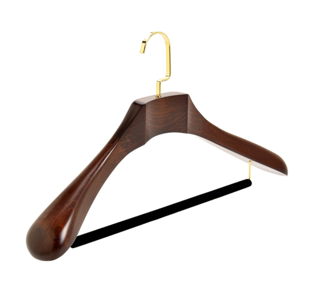 Deluxe Wooden Coat Suit Hanger With Bar