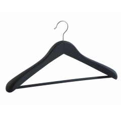 Deluxe Black Rubber Coating Wooden Suit Hangers For Clothes
