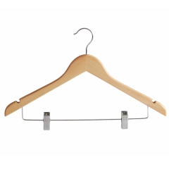 Hotel Wooden Coat Hanger Clip Non Slip Wooden Clothes Hangers