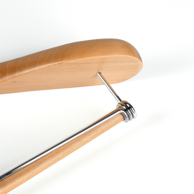 Natural Color Wooden Clothes Hangers With Locking Bar