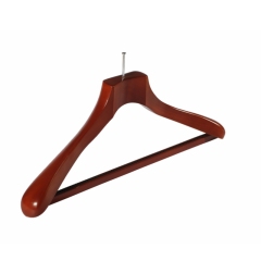 Luxury Cherry Wooden Suit Hanger Hotel With Anti Theft Hook