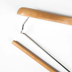 Natural Color Wooden Clothes Hangers With Locking Bar