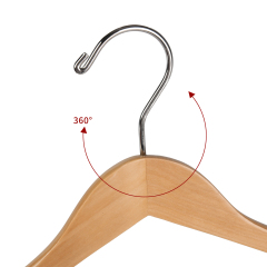 Natural Color Wooden Clothes Hangers With Locking Bar