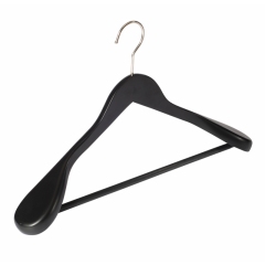 Black Color Finish Wide Shoulder Wooden Suit Coat Hangers