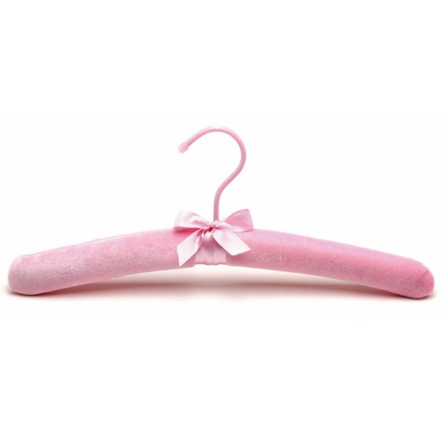 Deluxe Pink Flannel Hangers Cotton Padded Hangers Satin Padded Hangers