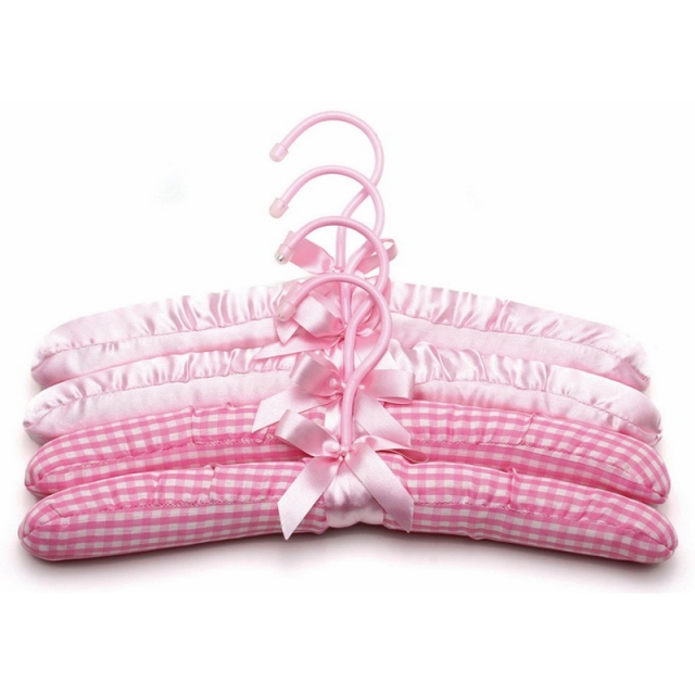 High Quality Padded Clothes Pink Satin Hangers