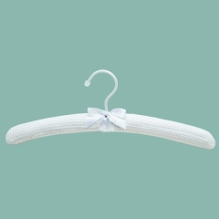 Luxury Soft White Satin Wedding Clothes Hangers