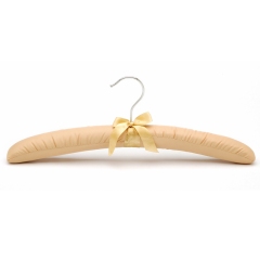 Soft Fabric Thick Foam Silk Cinnamon Satin Padded Hangers for Adult