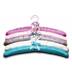 High Quality Satin Coat Padded Fabric Cover Hanger For Wedding Wardrobe