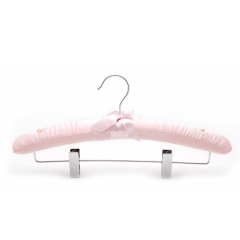 Pink Satin Clothes Hanger Padded Clip Satin Hangers For Wedding Dress