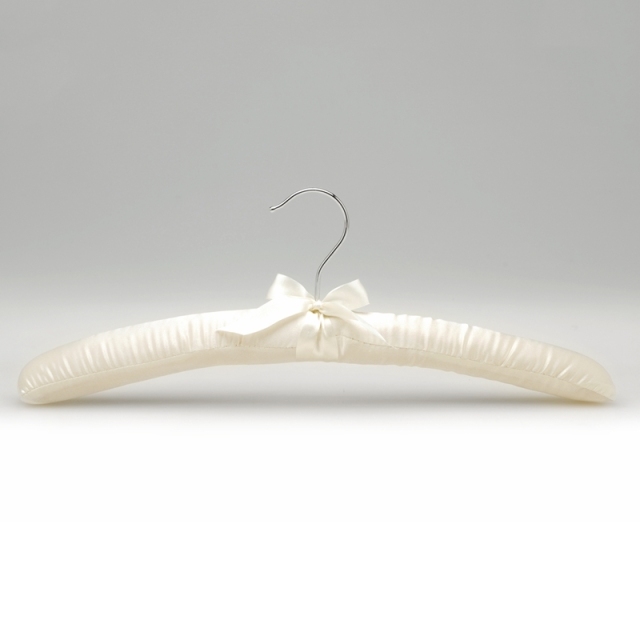 Factory Ivory Satin Padded Clothes Hangers For Coat Wedding Dress Hangers