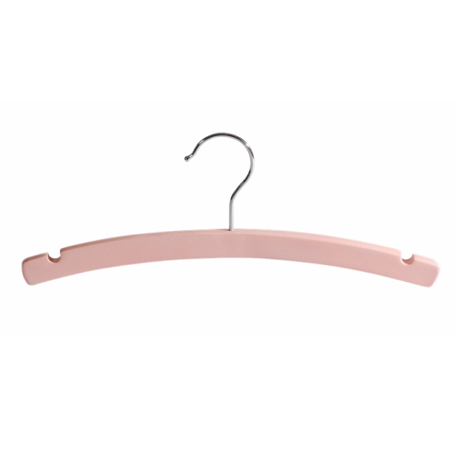 Custom Design Eco-Friendly Anti-Slip Pink Wooden Kids Hangers