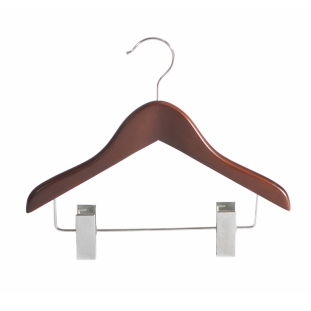 Walnut Wooden Kids Suits Baby Children Clothing Hangers