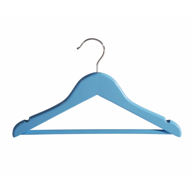 Wood Children Cloth Hanger Wooden Blue Kids Baby Clothes Hangers