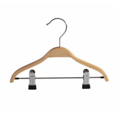 Natural Wooden Children Clothes Hangers Kids Baby Suit Wood Clip Hangers