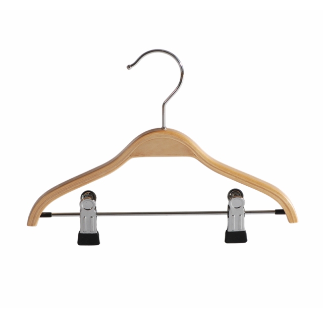 Natural Wooden Children Clothes Hangers Kids Baby Suit Wood Clip Hangers