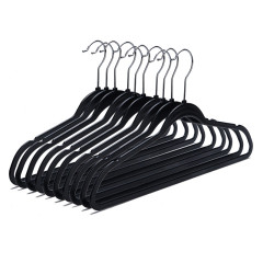 Durable Non-Velvet Plastic Hangers Slim Hangers Classic Shirt and Pant Hangers Black Plastic Hangers