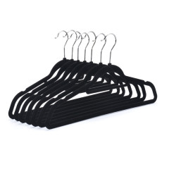 Premium Velvet Hangers Non-Slip Flocked Felt Hangers Durable Slim Black Hangers for Closet