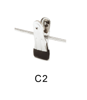 Chrome clip with black vinyl