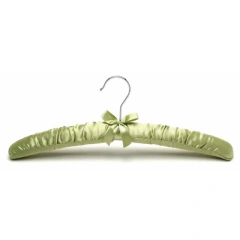 Flowered Satin Hanger Padded Clothing Hanger Silk Satin Sponge Hangers In Hotel