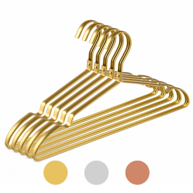 3-Color Aluminum Hangers, Matte Gold Metal Hanger, Aluminum Hanger for Coat & Shirt