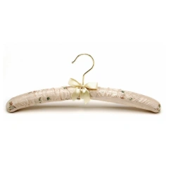 Flowered Satin Hanger Padded Clothing Hanger Silk Satin Sponge Hangers In Hotel